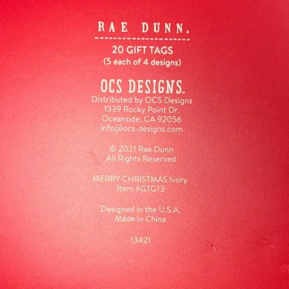 NWT Rae Dunn Holiday Christmas Gift Tags Set 20 Count 1 Box Assorted Designs - Picture 4 of 4